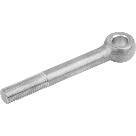 Eye Bolt Without Shoulder, M20, 120 Mm Shank, 18 Mm ID, Stainless Steel, Bright